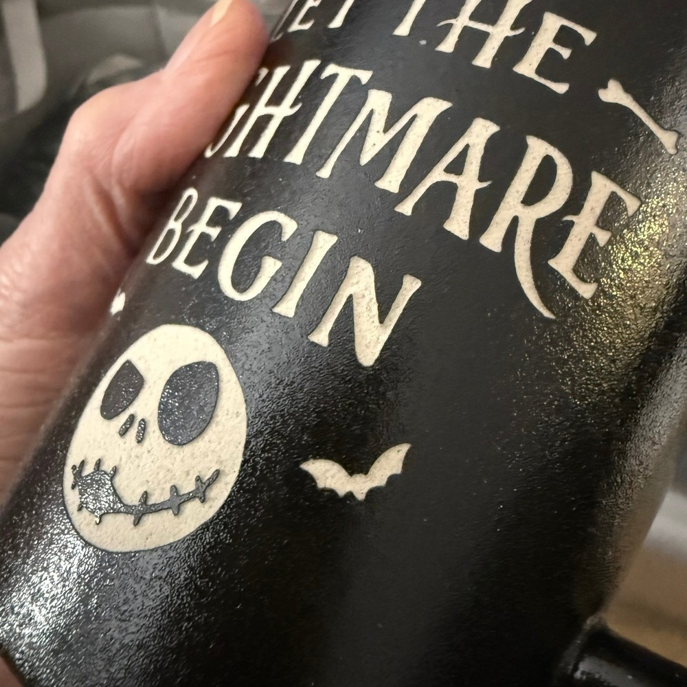 16oz Black Mug Nightmare Before Christmas Jack Skellington Inset Lettering‎ - Picture 2 of 11
